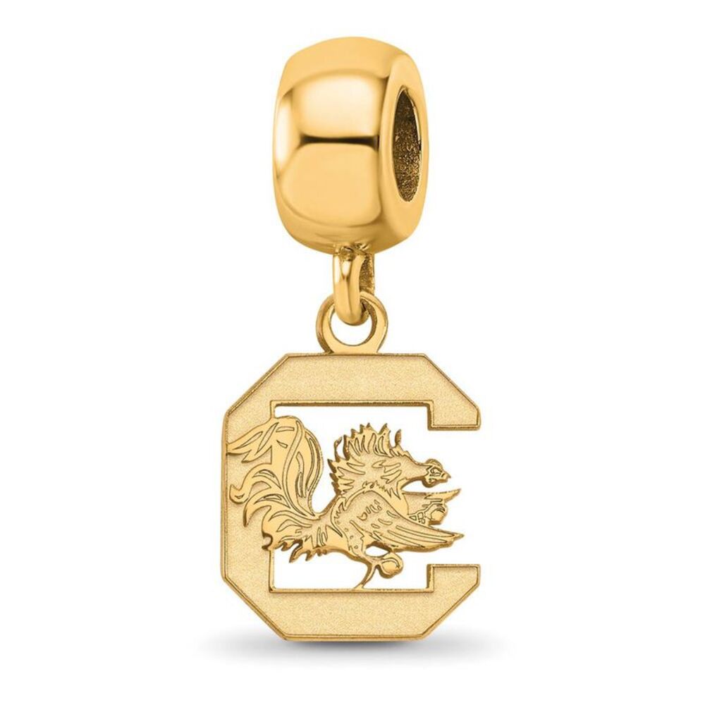 14k Gold Plated Silver Univ. of South Carolina Sm Dangle Bead Charm